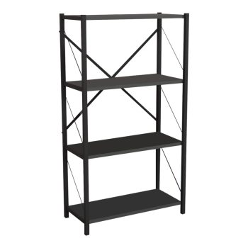 Βιβλιοθήκη Jackrey pakoworld ανθρακί-μαύρο μελαμίνης 60x30x114εκ 321-000011