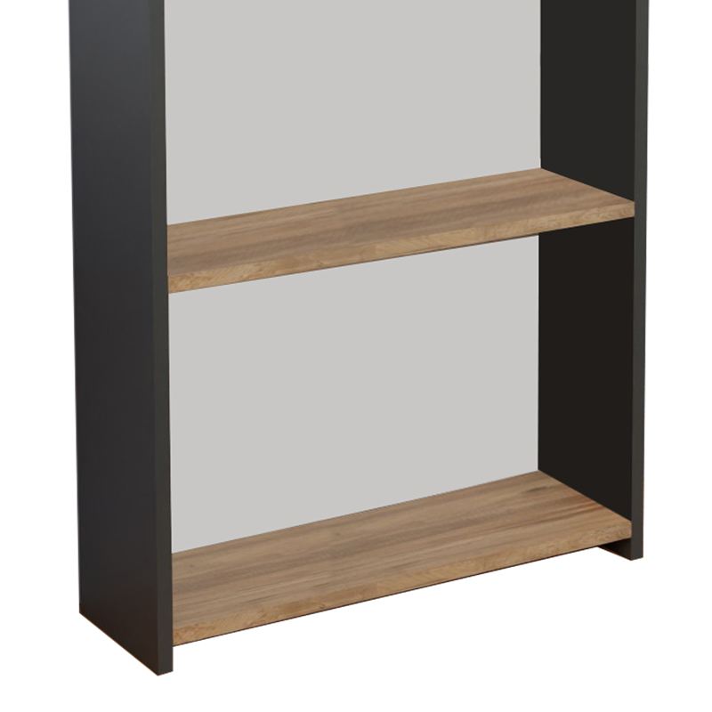 Βιβλιοθήκη Fren ανθρακί-oak-ανθρακί μελαμίνης 60x19.5x170εκ - Image 3