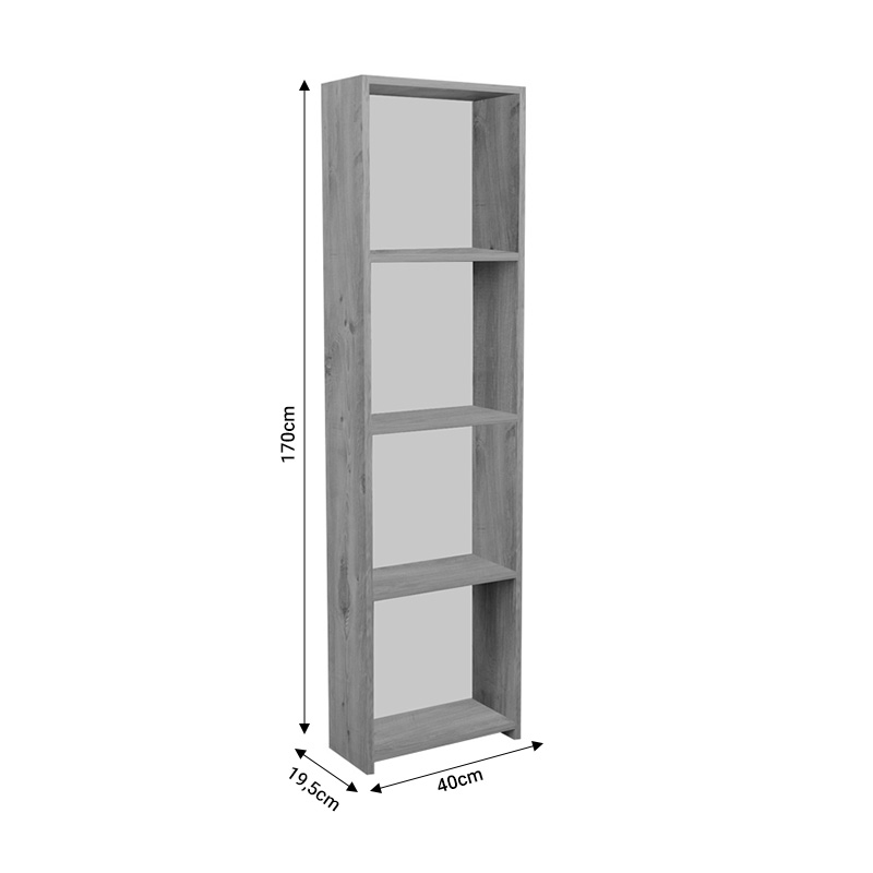 Βιβλιοθήκη Courtnai oak-λευκό μελαμίνης 40x19.5x170εκ - Image 4