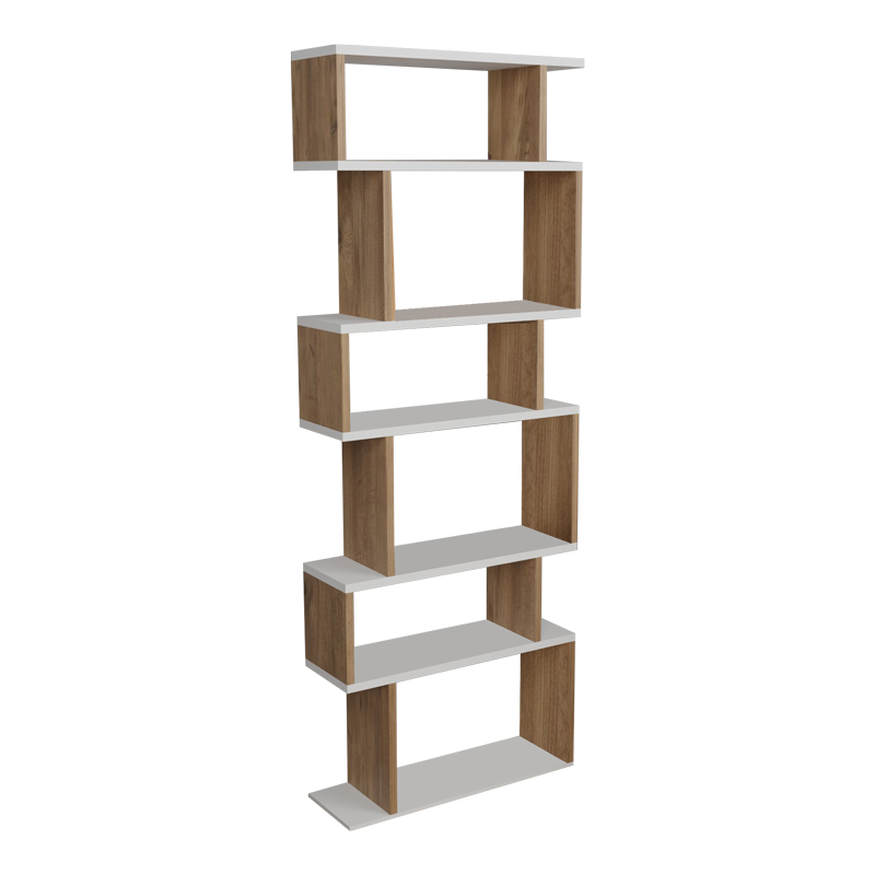Βιβλιοθήκη Iolmi pakoworld oak-λευκό μελαμίνης 60x19.5x160εκ 321-000017
