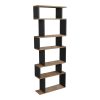 Βιβλιοθήκη Iolmi pakoworld ανθρακί-oak μελαμίνης 60x19.5x160εκ 321-000018