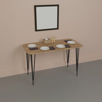 Alternative view of Τραπέζι Polkan  oak μελαμίνης-μαύρο μέταλλο 120x60x73εκ