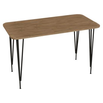 Τραπέζι Polkan pakoworld oak-μαύρο μελαμίνης 120x60x73εκ 321-000031