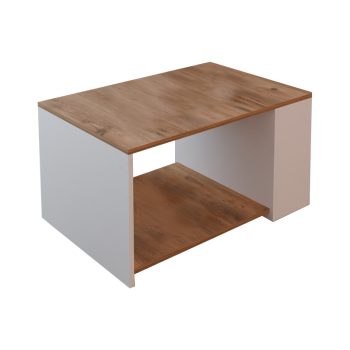 Τραπέζι σαλονιού Noil pakoworld oak-λευκό μελαμίνης 90x60x48εκ 321-000048