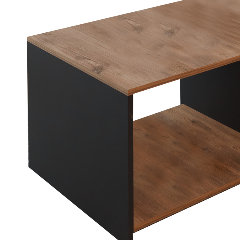 Τραπέζι σαλονιού Noil oak-ανθρακί μελαμίνης 90x60x48εκ - Image 4