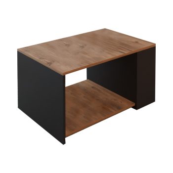 Τραπέζι σαλονιού Noil pakoworld oak-ανθρακί μελαμίνης 90x60x48εκ 321-000049