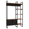 Έπιπλο εισόδου Thoj pakoworld oak-ανθρακί μελαμίνης 120x34x180εκ 321-000063
