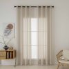 Beauty Home Κουρτίνα γάζα μονόχρωμη με 8 μεταλλικούς κρίκους Fit Art 8447 140x270 Μπεζ