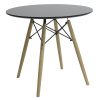 Τραπέζι Julita pakoworld Φ80 επιφάνεια MDF μαύρο gloss 029-000093
