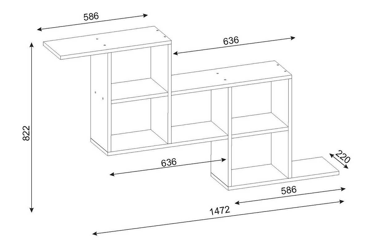 Ραφιέρα τοίχου PWF-0077 χρώμα λευκό 147x22x82εκ - Image 3
