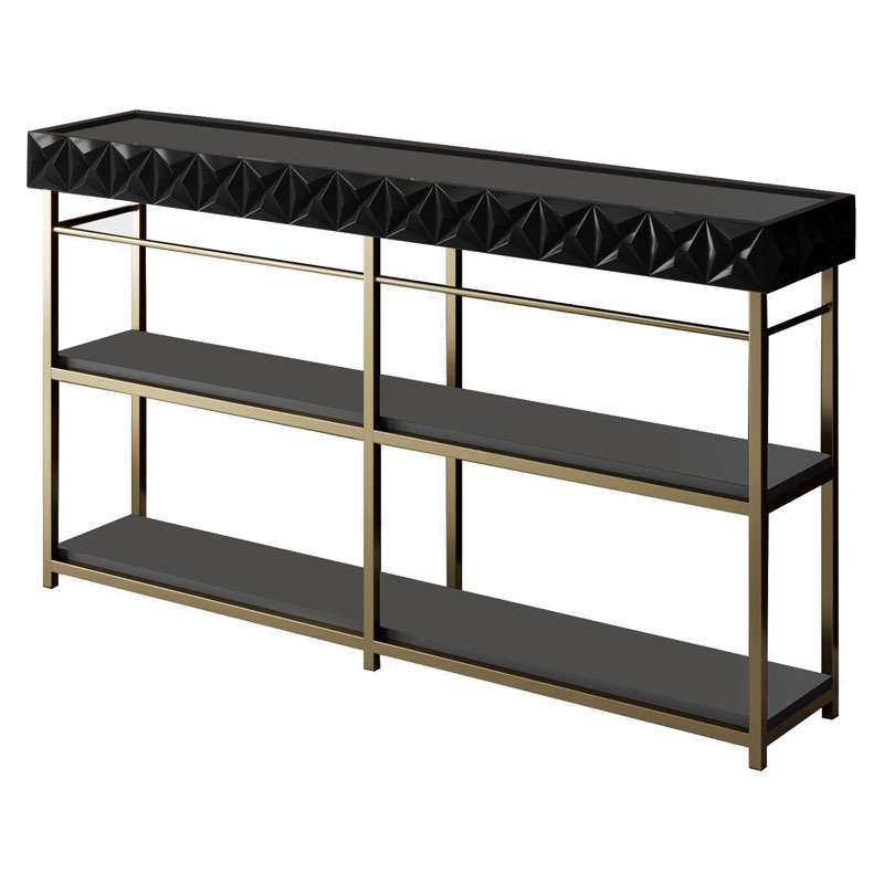 Κονσόλα PWF-0629 pakoworld ανθρακί-χρυσό 152x32x83εκ 071-001505