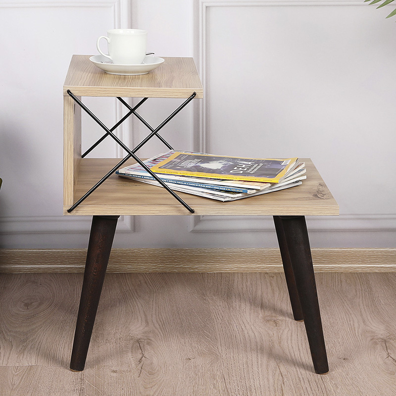 Βοηθητικό τραπέζι-κομοδίνο Gather sonoma-καρυδί 50x40x55εκ - Image 3