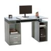 Γραφείο υπολογιστή Liberion pakoworld γκρι-oak 120x55x76εκ 072-000091