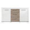 Μπουφές Avio pakoworld με 3 συρτάρια χρώμα gloss λευκό - καφέ 160x40x85εκ 082-000004