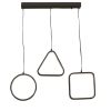 Φωτιστικό οροφής τρίφωτο PWL-0990 pakoworld LED 60W μαύρο 70x10x100εκ 099-000092