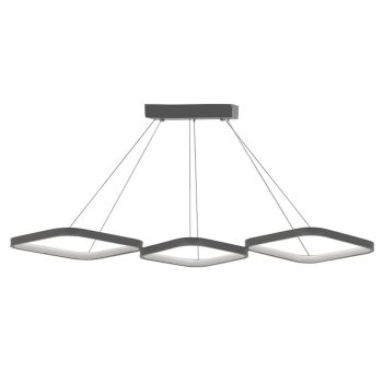 Φωτιστικό οροφής τρίφωτο PWL-1174 pakoworld LED 3000K ασημί 90x32x36εκ 099-000163