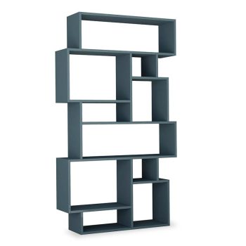 Βιβλιοθήκη Karmato pakoworld χρώμα πετρόλ 96x25.5x168.5εκ 119-001048