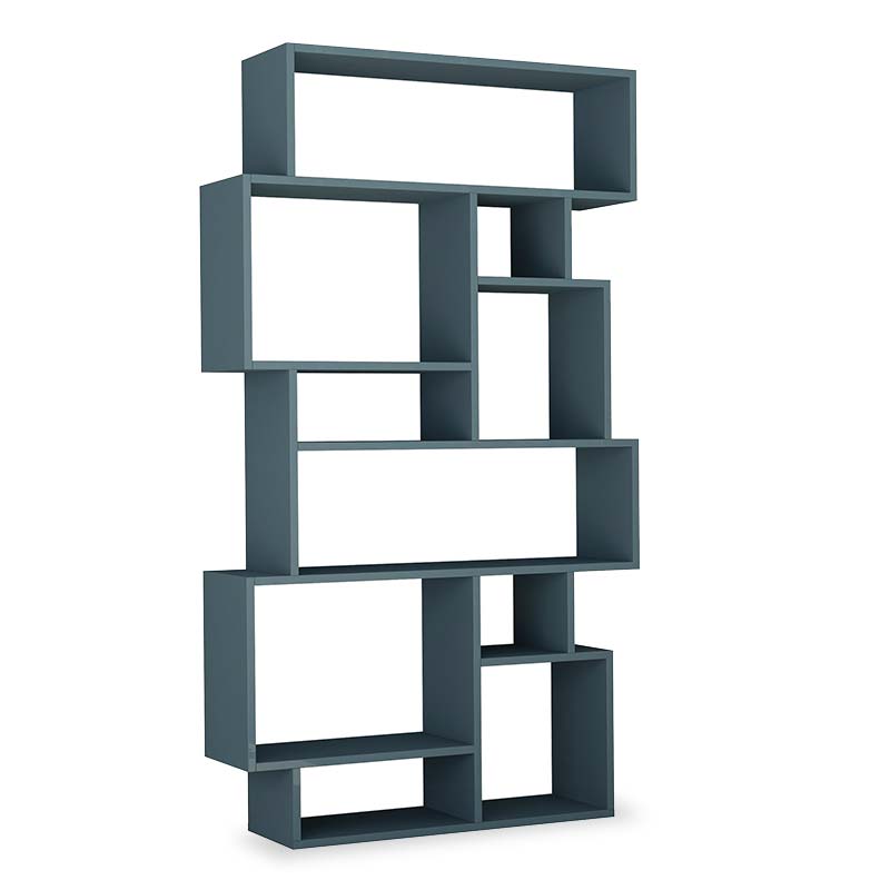 Βιβλιοθήκη Karmato pakoworld χρώμα πετρόλ 96x25.5x168.5εκ 119-001048
