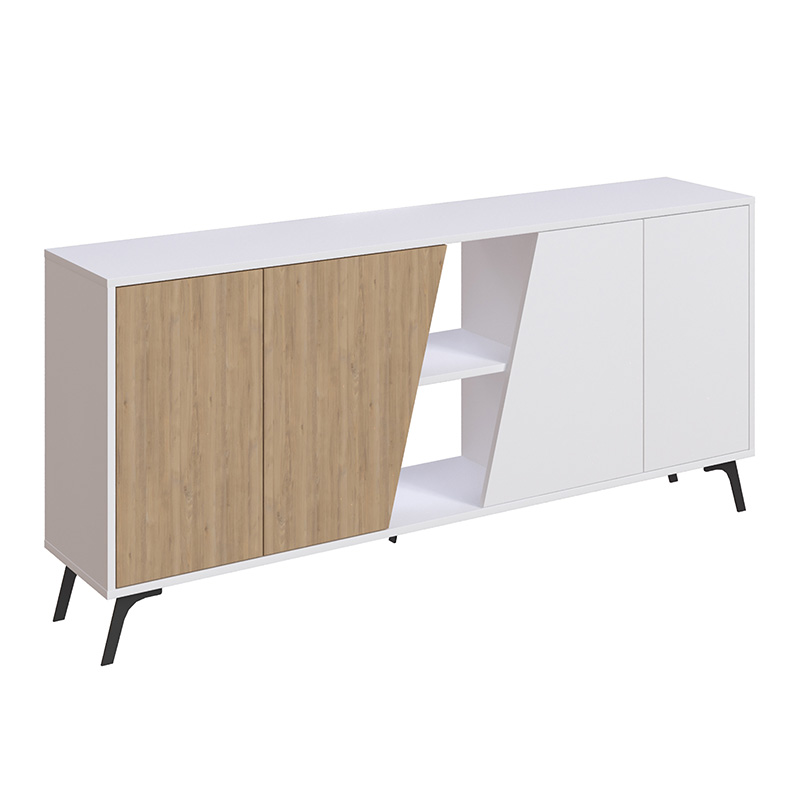 Μπουφές Hana pakoworld λευκό-φυσικό 180x35.5x82εκ 119-001174