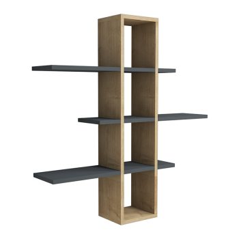 Ραφιέρα τοίχου Akira pakoworld sonoma-ανθρακί 96x19.5x101εκ 120-000259