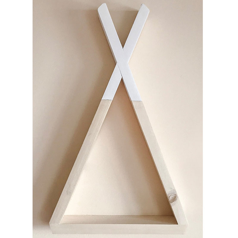 Ραφιέρα τοίχου Hemla φυσικό-λευκό 23x6x40εκ - Image 2