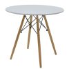 Τραπέζι Julita pakoworld Φ80 επιφάνεια MDF λευκό 127-000077
