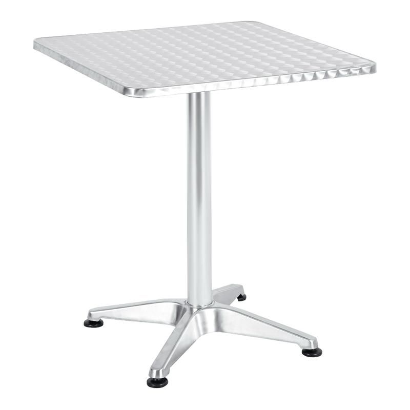 Τραπέζι Lazo pakoworld χρωμίου αλουμίνιο 60x60x70εκ 130-000065