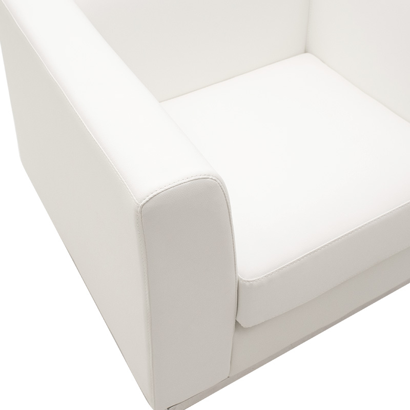 Πολυθρόνα Professional inox-τεχνόδερμα λευκό 85x75x66εκ - Image 5