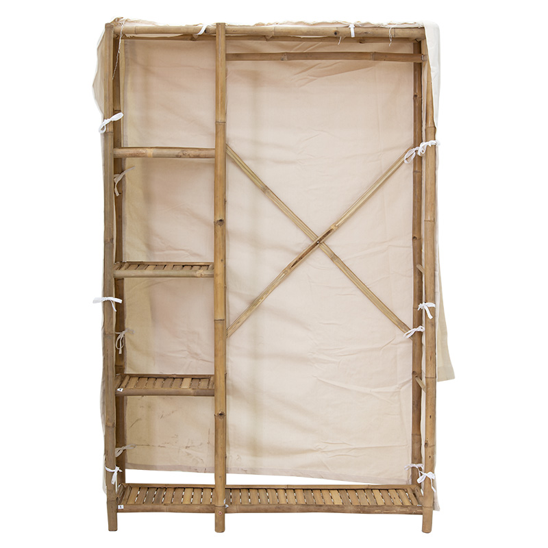 Υφασμάτινη ντουλάπα Jael bamboo φυσικό-εκρού 110x40x170εκ - Image 2