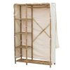 Υφασμάτινη ντουλάπα Jael pakoworld bamboo φυσικό-εκρού 110x40x170εκ 141-000023