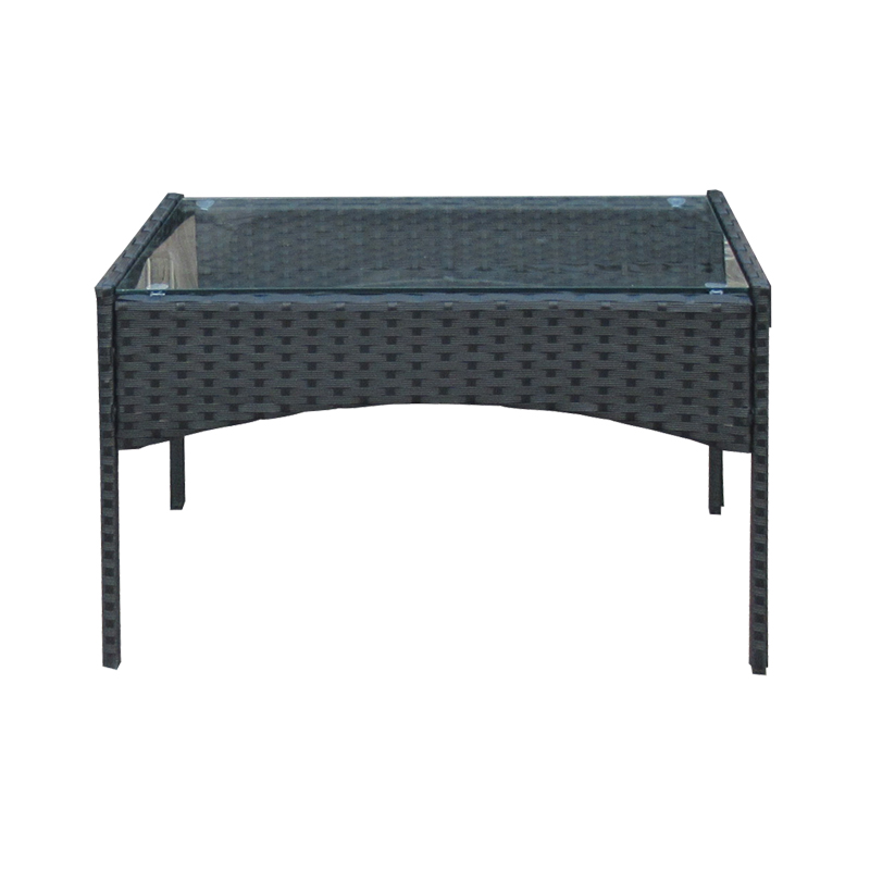 Σαλόνι κήπου Calmness σετ 4τμχ rattan μαύρο-ύφασμα γκρι - Image 3