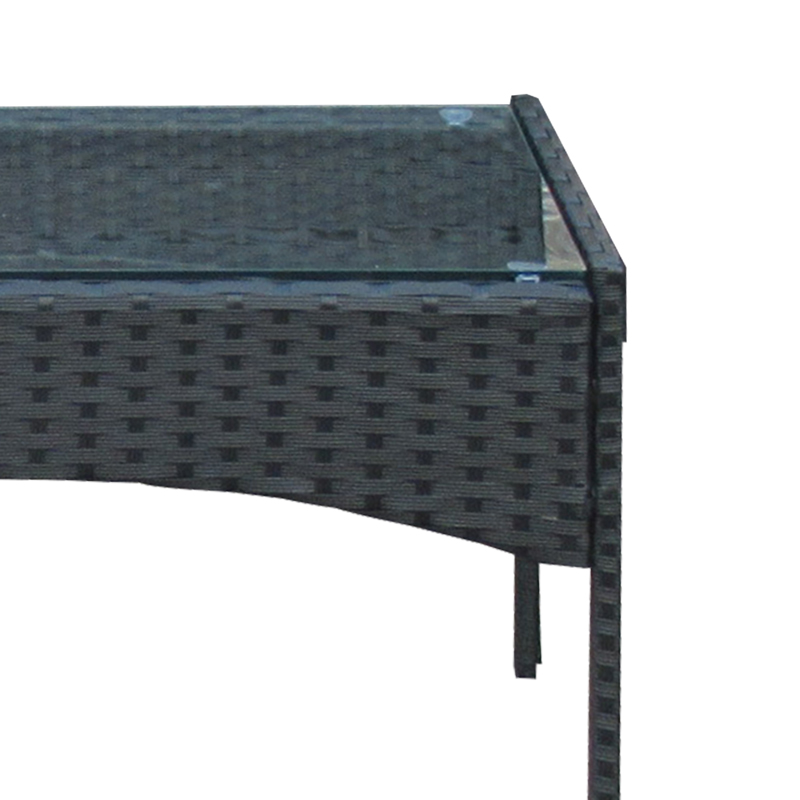 Σαλόνι κήπου Calmness σετ 4τμχ rattan μαύρο-ύφασμα γκρι - Image 6
