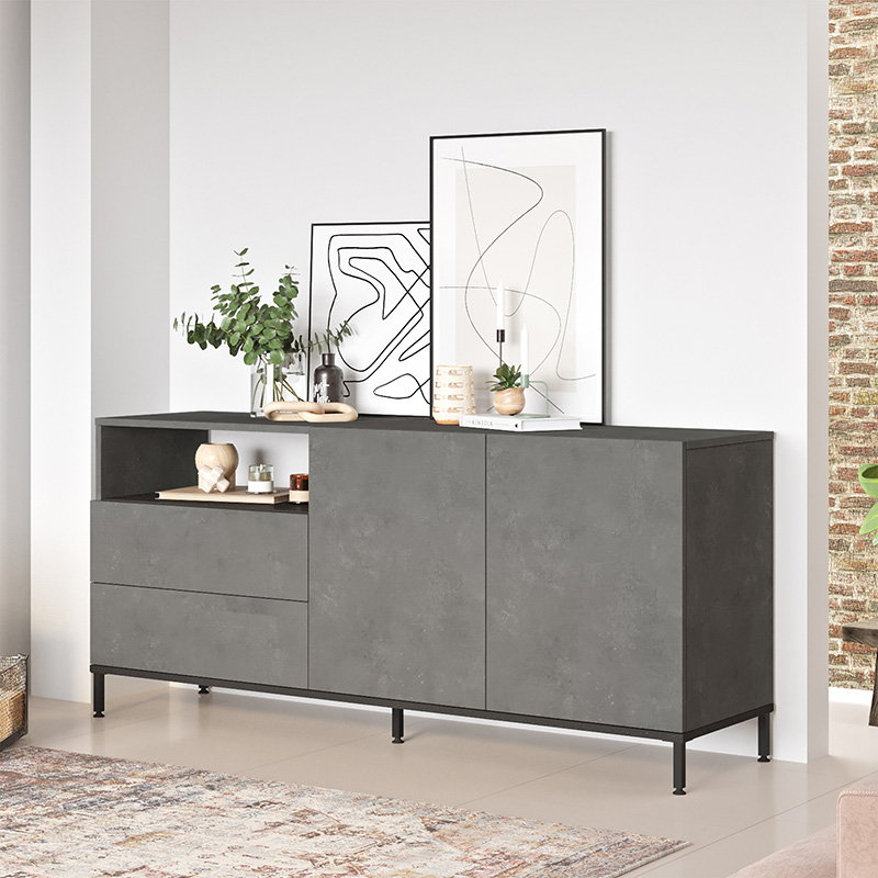 Μπουφές Evaluate ανθρακί antique-wenge 170x46.5x75.5εκ - Image 4