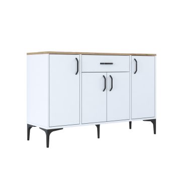 Μπουφές Ubron pakoworld λευκό-καρυδί μελαμίνης 120x40x78.6εκ 182-000092