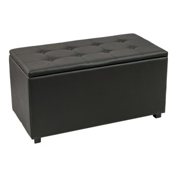 Σκαμπό-μπαούλο Corben pakoworld pu μαύρο 80x43x45εκ 257-000026