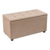 Σκαμπό-μπαούλο Corben pakoworld pu μπεζ 80x43x45εκ 257-000027
