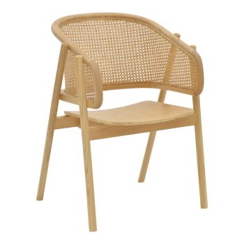 Πολυθρόνα Wenzy pakoworld φυσικό ξύλο 58x58x82εκ 263-000028