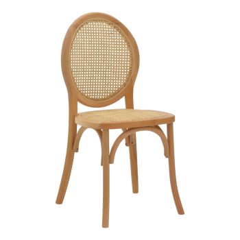 Καρέκλα Camil pakoworld φυσικό ξύλο οξιάς-φυσικό rattan 45x50x94εκ 263-000030
