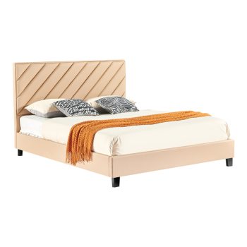Κρεβάτι διπλό Franky pakoworld pu μπεζ 160x200εκ 279-000007