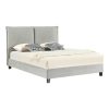 Κρεβάτι διπλό Majus pakoworld βελούδο ανθρακί-beige 160x200εκ 279-000009