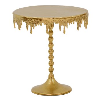 Βοηθητικό τραπέζι Fropio Inart χρυσό μέταλλο Φ40x44εκ 287-000019