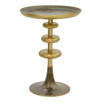 Βοηθητικό τραπέζι Trego Inart χρυσό-μαύρο μέταλλο Φ39x55εκ 287-000020