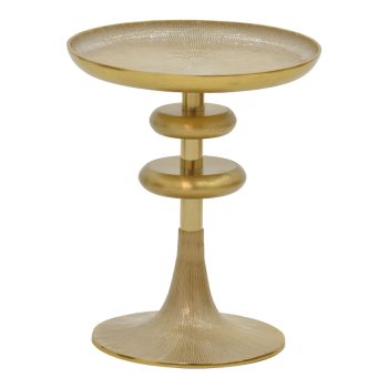 Βοηθητικό τραπέζι Trego I Inart χρυσό-λευκό μέταλλο Φ33x42εκ 287-000021