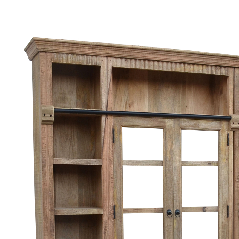 Βιβλιοθήκη Librardy Inart lime wash μασίφ mango ξύλο 247x35x220εκ - Image 3