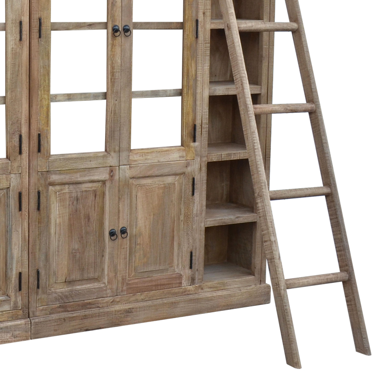 Βιβλιοθήκη Librardy Inart lime wash μασίφ mango ξύλο 247x35x220εκ - Image 4