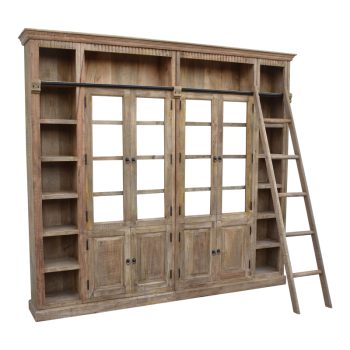 Βιβλιοθήκη Librardy Inart lime wash μασίφ mango ξύλο 247x35x220εκ 293-000002