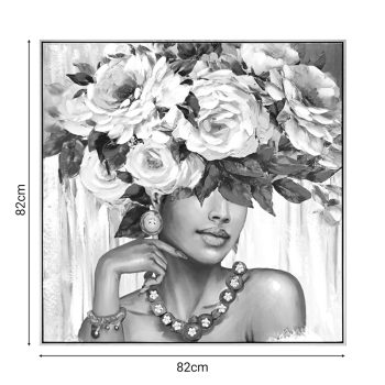 Alternative view of Πίνακας σε καμβά Flowergirl Inart 82x4.5x82εκ