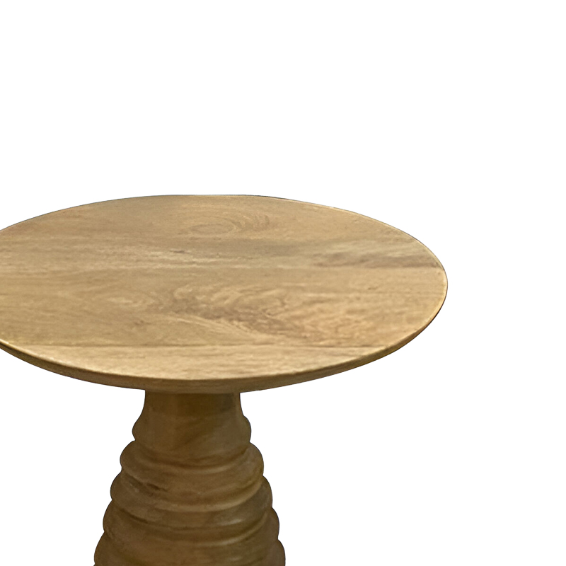 Βοηθητικό τραπέζι Souler Inart φυσικό μασίφ mango ξύλο Φ38x56εκ - Image 2