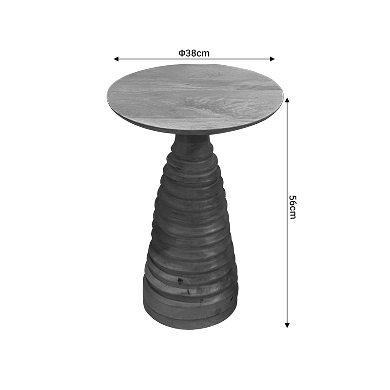 Βοηθητικό τραπέζι Souler Inart φυσικό μασίφ mango ξύλο Φ38x56εκ - Image 4
