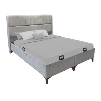 Κρεβάτι διπλό Serene pakoworld με αποθηκευτικό χώρο κρεμ ύφασμα 160x200εκ 323-000001